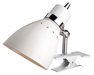 Steinhauer Spring lampă cu clemă, alb, Alb, Camera de zi / sufragerie, Metal, Modern