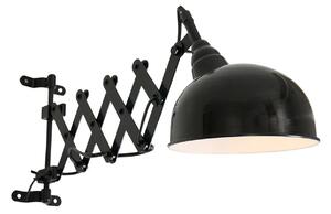 Steinhauer Lampă Yorkshire cu foarfecă pentru perete, negru, Negru, Camera de zi / sufragerie, Metal, Design industrial