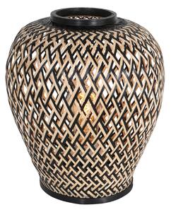 Steinhauer Lampă de masă Maze, negru-natur, Negru, Camera de zi / sufragerie, Bamboo, Marocan / Oriental