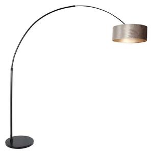 Steinhauer Sparkled Light lampadar arc negru/argintiu, Negru, Camera de zi / sufragerie, Metal, Modern