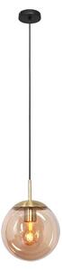 Steinhauer Bollique lampă suspendată, alamă, Ø 25 cm, sticlă, 1 bec, glob, reglabil, Auriu / Alamă, Camera de zi / sufragerie, Sticlă, glob