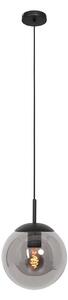 Steinhauer Bollique lampă suspendată, negru, Ø 25 cm, sticlă, 1 bec, glob, reglabil, Negru, Camera de zi / sufragerie, Sticlă, glob