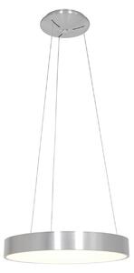 Steinhauer Lampă suspendată Ringlede LED, Ø 48 cm, argintiu, reglabil, Metalic, Camera de zi / sufragerie, Metal, Modern