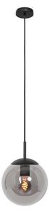 Steinhauer Bollique lampă suspendată, negru, Ø 30 cm, sticlă, 1 bec, glob, reglabil, Negru, Camera de zi / sufragerie, Sticlă, glob