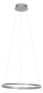 Steinhauer Lampă suspendată Ringlux LED, Ø 60 cm, 2 becuri, oțel, reglabil, Metalic, Camera de zi / sufragerie, Metal, Modern