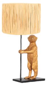 Steinhauer Lampă de masă Animaux 3712ZW, răchită naturală, Auriu / Alamă, Camera de zi / sufragerie, Lemn
