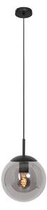 Steinhauer Bollique lampă suspendată, negru, Ø 20 cm, sticlă, 1 bec, glob, reglabil, Negru, Camera de zi / sufragerie, Sticlă, glob