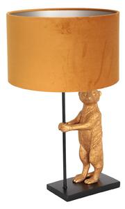 Steinhauer Animaux 8228ZW lampă de masă, metal, catifea, auriu, negru, Auriu / Alamă, Camera de zi / sufragerie, Metal
