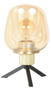 Steinhauer Lampă de masă Reflexion, Ø 14 cm, culoarea alamei, sticlă, Auriu / Alamă, Camera de zi / sufragerie, Sticlă