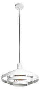 Steinhauer Lampă suspendată Halo Cirque, alb, metal, Ø 50 cm, E27, reglabil, Alb, Camera de zi / sufragerie, Metal, Modern