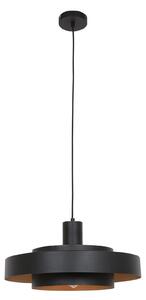 Steinhauer Lampă suspendată Flinter, negru, metal, Ø 50 cm, E27, reglabil, Negru, Camera de zi / sufragerie, Metal, Modern