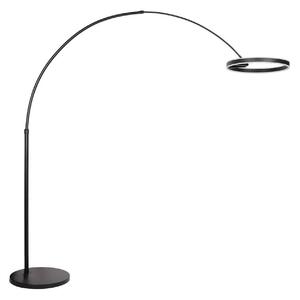 Steinhauer Lampă cu arc LED Ringlux, negru, metal, CCT, dimabil, reglabil, Negru, Camera de zi / sufragerie, Metal, Modern
