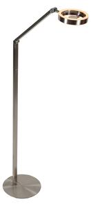 Steinhauer lampadar LED Ringlux, culoare oțel, metal, 2.700 K, dimabil, reglabil, Metalic, Camera de zi / sufragerie, Metal, Modern