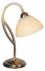 Steinhauer Lampa de masă Anthea, bronz, crem, metal, sticlă, E27, Bronz / Alamă Veche, Camera de zi / sufragerie, Sticlă