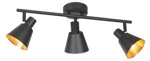 Steinhauer Spot de tavan Oeroe, 3 becuri, negru, metal, E14, reglabil, Negru, Camera de zi / sufragerie, Metal