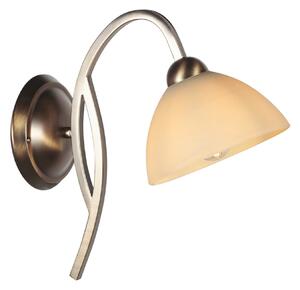 Steinhauer Aplică Anthea, bronz, crem, metal, sticlă, E27, reglabil, Bronz / Alamă Veche, Camera de zi / sufragerie, Sticlă