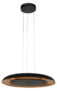 Steinhauer Lampă suspendată LED Golden Veil, negru/auriu, dimabil, metal, reglabil, Negru, Camera de zi / sufragerie, Metal, Modern