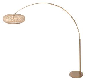 Steinhauer Lampa cu arc Sparkled Light, culoare bronz, bambus, E27, Bronz / Alamă Veche, Camera de zi / sufragerie, Metal, Mediterană