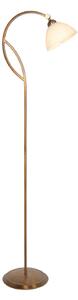 Steinhauer Lampadar Anthea, bronz, crem, metal, sticlă, E27, Bronz / Alamă Veche, Camera de zi / sufragerie, Sticlă