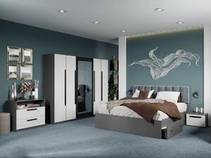 Set dormitor complet Alb/Gri antracit Oasis C10
