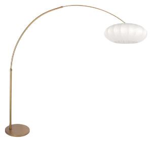 Steinhauer Lampadar de podea cu arc Sparkled Light bronz/alb, 240 cm, mătase, reglabil, Bronz / Alamă Veche, Camera de zi / sufragerie, Metal, Modern