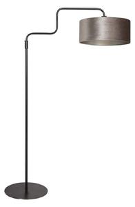 Steinhauer Lampadar Bloeba, negru/argintiu, înălțime 165 cm, velur, Negru, Camera de zi / sufragerie, Metal, Modern