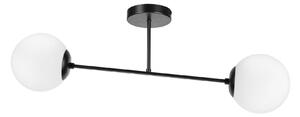 Plafoniera moderna Klausen Zhara PL2 B 70x15x25 cm, corp iluminat metal si sticla negru, 2xE27, design urban rafinat pentru interior sofisticat
