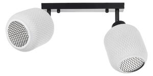 Aplică perete Klausen SUNDRE AP2, 2xE27, Design Modern Alb Negru, Metal Textil, 22x26x11 cm, Ideală pentru Iluminat Ambiental Dormitor și Hol
