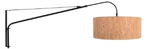 Steinhauer Aplică de perete textilă Elegant Classy negru/maro, metal/plută, reglabil, Negru, Camera de zi / sufragerie, Metal, Modern