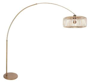 Steinhauer Lampadar cu arc Sparkled Light bronz/maro, 240 cm, lemn, reglabil, Bronz / Alamă Veche, Camera de zi / sufragerie, Metal, Modern