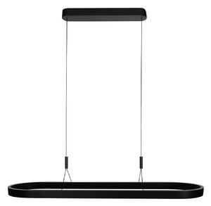 Steinhauer Lampă suspendată LED Mykty, negru, lungime 120 cm, metal, 2 becuri., reglabil, Negru, Camera de zi / sufragerie, Metal, Modern