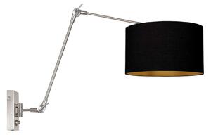 Steinhauer Aplică de perete Prestige Chic oțel/negru-auriu, proiecție 90 cm, reglabil, Metalic, Camera de zi / sufragerie, Metal