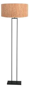 Steinhauer Lampă de tavan Stang, negru/maro, înălțime 160 cm, plută, reglabil, Negru, Camera de zi / sufragerie, Metal, Modern