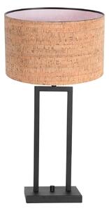 Steinhauer Lampa de masă Stang 4357ZW, plută, negru/maro, înălțime 55 cm, Negru, Camera de zi / sufragerie, Metal, Modern