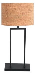 Steinhauer Lampa de masă Stang 4364ZW, negru/maro plută, înălțime 55 cm, Negru, Camera de zi / sufragerie, Metal, Modern