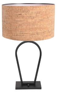 Steinhauer Lampa de masă Stang, negru/maro, înălțime 71 cm, plută, reglabil, Negru, Camera de zi / sufragerie, Metal, Modern