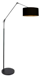 Steinhauer Lampadar Prestige Chic negru/negru-auriu Înălțime 250 cm, reglabil, Negru, Camera de zi / sufragerie, Metal