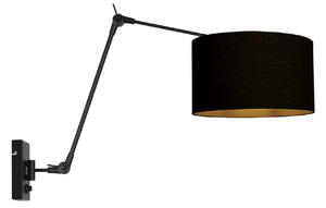 Steinhauer Aplică de perete Prestige Chic negru/negru-auriu Proiecție 90 cm, reglabil, Negru, Camera de zi / sufragerie, Metal