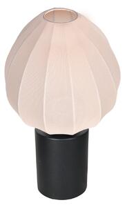 Mexlite Lampa de masă Bloeba, alb/negru, Ø 25 cm, in/metal, Alb, Camera de zi / sufragerie, Țesătură / Textil