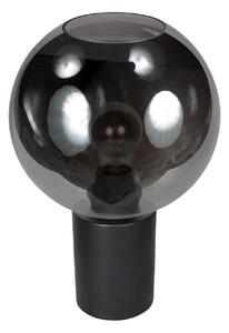 Mexlite Lampa de masă Bloeba, negru/gri fumuriu, Ø 25 cm, glob din sticlă, Gri, Camera de zi / sufragerie, Sticlă