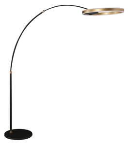 Steinhauer Lampă cu arc LED Ringlux, negru/auriu, metal, CCT, dimabil, reglabil, Negru, Camera de zi / sufragerie, Metal, Modern