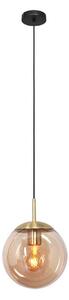 Steinhauer Bollique lampă suspendată, alamă, Ø 20 cm, sticlă, 1 bec, glob, reglabil, Auriu / Alamă, Camera de zi / sufragerie, Sticlă, glob