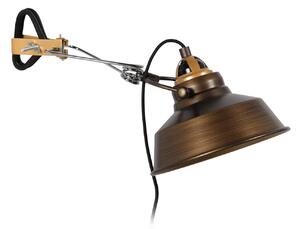 Mexlite Aplică de perete Nove, bronz, metal, cablu, priză, E27, Bronz / Alamă Veche, Camera de zi / sufragerie, Metal, Design industrial