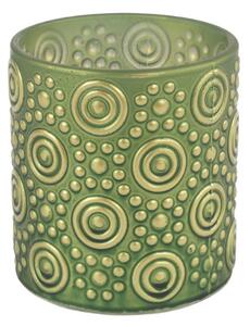 Suport pentru lumanari de ceai ANTIC GOLD 7,5x8 cm, verde