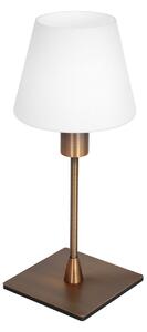 Steinhauer Lampa de masă Ancilla, bronz, înălțime 33 cm, metal, sticlă, E14, Alb, Camera de zi / sufragerie, Sticlă