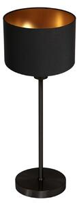 Mexlite Lampa de masă Noor negru/chintz negru-auriu, înălțime 47 cm, E27, Negru, Camera de zi / sufragerie, Metal