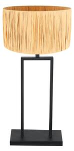 Steinhauer Lampa de masă Stang 3857ZW, algă mare, negru/natur, înălțime 55 cm, Negru, Camera de zi / sufragerie, Metal