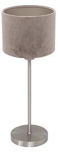 Mexlite Lampa de masă Noor, oțel/velur argintiu, înălțime 50 cm, E27, Metalic, Camera de zi / sufragerie, Metal