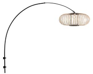 Steinhauer Aplică de perete Sparkled Light 4408ZW negru/bambus natural, E27, Negru, Camera de zi / sufragerie, Metal