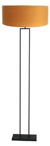 Steinhauer Lampadar Stang, negru/velur auriu, înălțime 160 cm, E27, Negru, Camera de zi / sufragerie, Metal, Modern